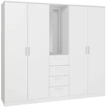 Forte Drehtürenschrank 199 x 181 x 52,7 cm Weiß