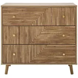 CaliCosy Kommode mit 3 Schubladen 80 x 75 x 40 cm Braun