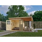 Gartenhaus Gerätehaus Schuppen naturbelassen Pultdach Holz Garten mit Anbaudach