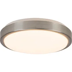 BRILLIANT Deckenleuchte "Livius", silber (nickel, alu, weiß), Ø 30cm H: 9cm, Lampen, LED Wand- und Deckenlampe 30cm nickel/alu/weiß