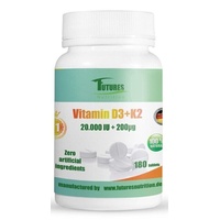 Vitamin D3 20.000 I.E. Vitamin K2  MK-7 Menachinon-7 IE IU - 180 Tabletten