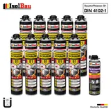 Brandschutzschaum B1 Bauschaum 10x750ml 1x Reiniger Montageschaum Pistolenschaum