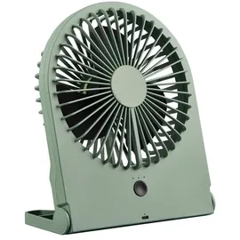 Trio Reality Leuchten Tischventilator, leise, USB Ventilator mit Akku, Mini Tischlüfter, Höhe 23cm grün