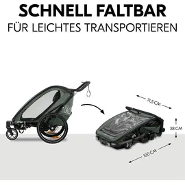 hauck Bike N Walk Duo Fahrradanhänger grün 2023