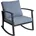 Polyrattan Schaukelstuhl Relaxsessel Schwingsessel Kissen Schwarz