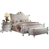 Xlmoebel Schlafzimmer-Set Barockstil Schlafzimmermöbel in edlem Design und Handarbeit, (3-tlg., 3 tlg. Schlafzimmer Set (Bett + 2x Nachttisch), Hergestellt in Europa weiß
