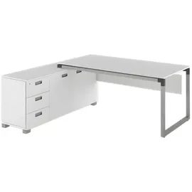 aea Eckschreibtisch Weiß Buche