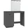 vidaXL Schminktisch mit LED Grau 95x50x133,5 cm Massivholz Kiefer