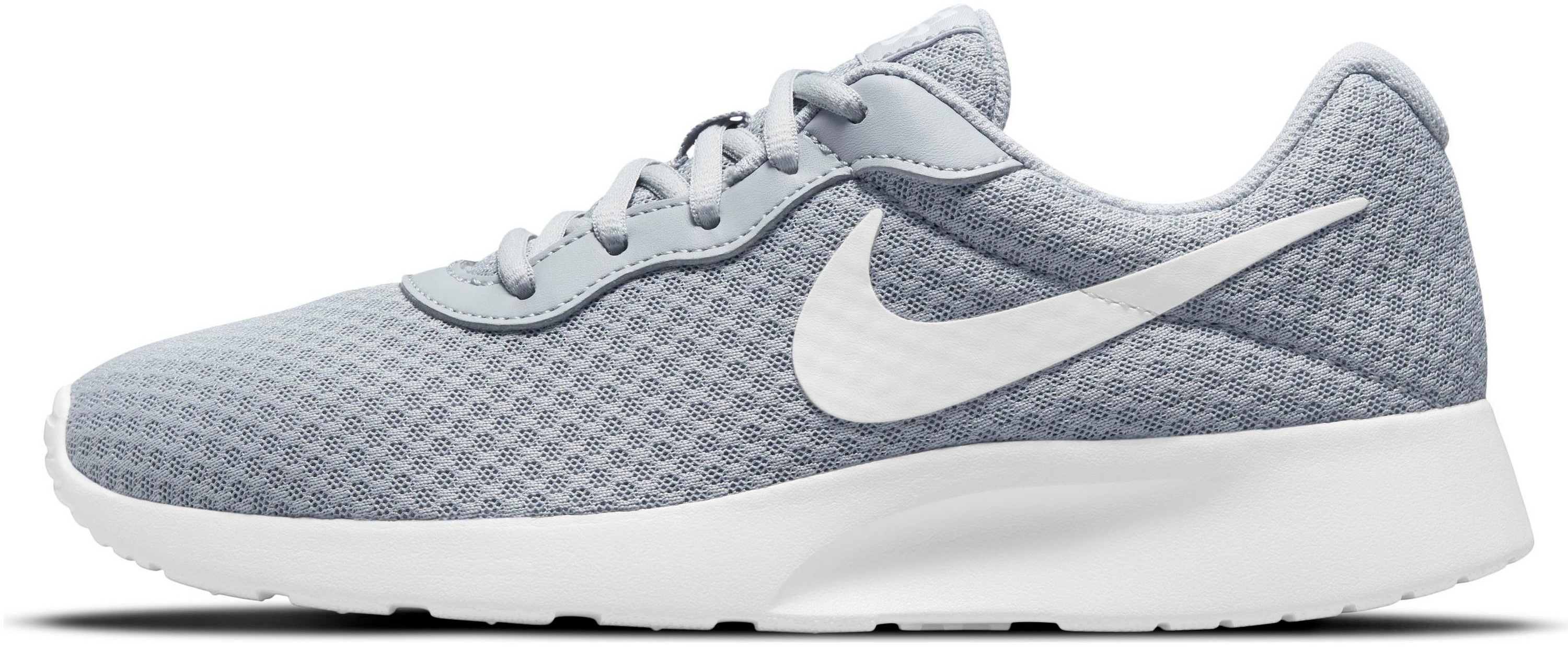 Nike Tanjun Sneaker Damen in wolf grey-white-barely volt-black, Größe 36 1/2 - grau