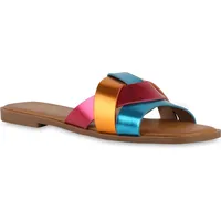 VAN HILL Damen Pantoletten Sandalen Freizeit Schuhe 841729, Farbe: