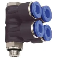Riegler L-Mehrfachverteiler »Blaue Serie«, 4-fach, drehbar, G 1/4 a.