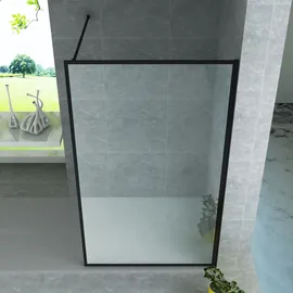 Aloni Duschwand Duschabtrennung schwarz-mattes Profil 8mm 900x2000mm