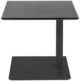Vierhaus Beistelltisch Platte Marmara Nero HPL schwarz, stufenlos höhenverstellbar, Lift Anthrazifarbig lackiert, rollbar