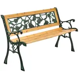 Juskys Gartenbank Venezia – 2-Sitzer Sitzbank mit Armlehnen & Rückenlehne – 122x54x73 cm