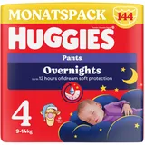 HUGGIES Overnight Pants Größe 4 (9-14 kg), Windeln-Monatsbox, 104 Stück (4x26), Windelhöschen für die Nacht