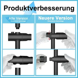 Görbach Duschset Edelstahl Duschstange mit Verstellbarer Duschkopfhalterung, Bohrlöcher-kompatible Wandhalterungen, Passend für Standard-Handbrausen, Brausestange 70 cm Schwarz