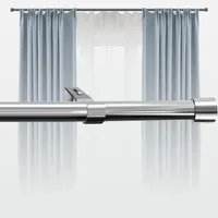 Vorhangstange Ausziehbare Gardinenstange Silber mit Verstellbaren Halterunge Gardinenstangen für Schlafzimmer, Wohnzimmer, Küche(62-187cm)