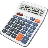 OSALO Taschenrechner Große Tasten Grosse Display Solar 12-Stelliger Tischrechner Bürorechner für Senioren(OS-5M)