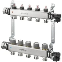 OVENTROP Multidis SFQ Edelstahlverteiler mit Durchflussindikator 6 Heizkreise