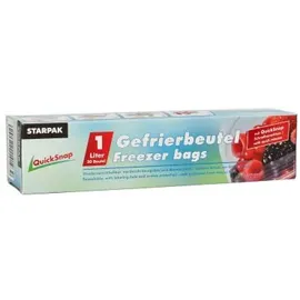 Papstar Starpak QuickSnap Gefrierbeutel 1 l 20 cm x 18 cm transparent in Faltschachtel 320 Stück
