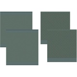 DDDDD Geschirrtuch »Akira, aus reiner Baumwolle«, (Set, 4 tlg.), Combiset: 2 Küchentücher ca. 50x55 cm & 2 Geschirrtücher ca. 60x65 cm, grün