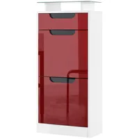 Vladon Schuhschrank, Bordeaux, Holzwerkstoff, 46x104x23 cm, Garderobe, Schuhaufbewahrung, Schuhschränke