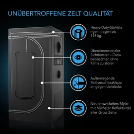 AC Infinity Growbox Komplettset 500W LED 120 x 120 x 200 cm Schwarz