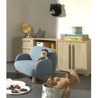 Kindersofa, Bezug Bouclè Blau
