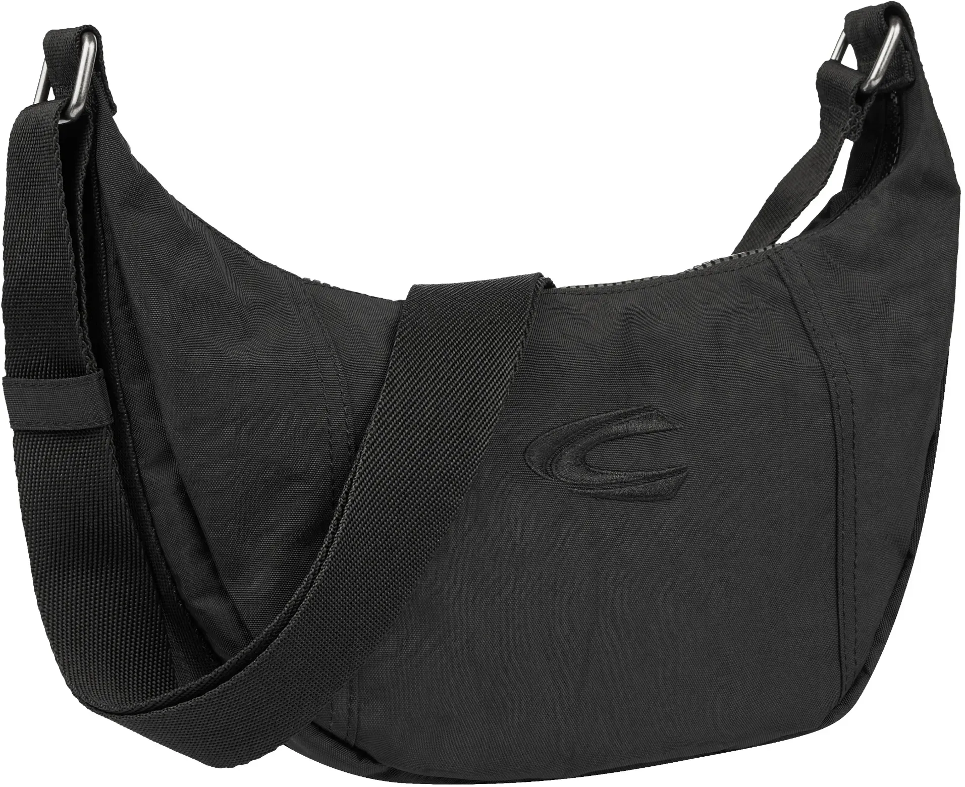 Handtasche CAMEL ACTIVE "Journey", Damen, Gr. B/H/T: 32cm x 16cm x 10cm, schwarz, Nylon, aufgeraut, clean, unifarben, bestickt, Taschen, vielseitiger Begleiter aus robustem Nylon und mit leichtem Gewicht