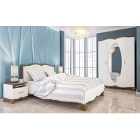 Schlafzimmer-Set Tiffanie 4-teilig Bett 160x200cm weiß Eiche Provence