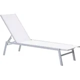 Beliani Sonnenliege 6-stufig 200 x 60 x 30 cm Weiß