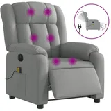 vidaXL Massagesessel mit verstellbarer Rückenlehne Polyester 50 x 98 x 50 cm Hellgrau