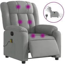vidaXL Massagesessel mit verstellbarer Rückenlehne Polyester 50 x 98 x 50 cm Hellgrau