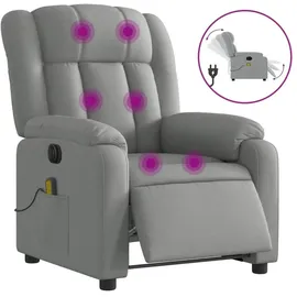 vidaXL Massagesessel mit verstellbarer Rückenlehne Polyester 50 x 98 x 50 cm Hellgrau