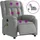 vidaXL Massagesessel mit verstellbarer Rückenlehne Polyester 50 x 98 x 50 cm Hellgrau