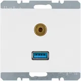Berker USB-Steckdose 3,5 mm Audio Weiß