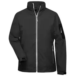 Damen Wind Breaker JN1040, schwarz/silber, Größe L - schwarz - L