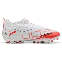 Puma Ultra 5 Match MG Kinder PUMA White/Black-Glowing Red 35,5