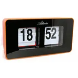 Atlanta 4464/12 Retro Wanduhr Tischuhr AutoFlip Orange