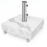 osoltus Betonschirmständer osoltus Schirmständer mit Rollen in Marmor Optik glanz 60kg 50x50cm