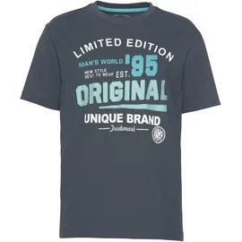 MAN'S WORLD T-Shirt MAN'S WORLD, Damen, Gr. 5XL (72/74), blau (blaugrau, sch), Single Jersey, Obermaterial: 100% Baumwolle, bedruckt, normal, Rundhals, Shirts T-Shirt, Kurzarm, für die Freizeit, aus Baumwolle, Topseller