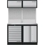 Kraftwerk Werkstattschrank Edelstahl 136 cm/200 cm weiß
