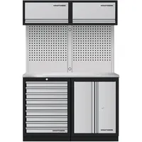 Kraftwerk Werkstattschrank Edelstahl 136 cm/200 cm weiß