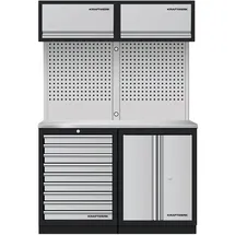 Kraftwerk Werkstattschrank Edelstahl 136 cm/200 cm weiß