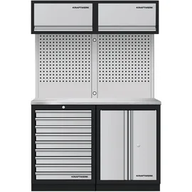 Kraftwerk Werkstattschrank Edelstahl 136 cm/200 cm weiß