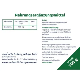 natürlich lang leben Quercetin Pulver 100 g