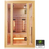 Tronitechnik Tronitechnik® Infrarotkabine Infrarotsauna MANILA 120cm x 100cm inkl. 5 Vollspektrumstrahler, 2 Personen, LED, Hemlock