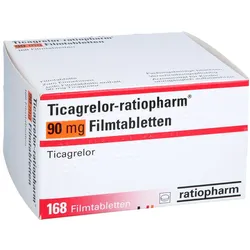 Ticagrelor-ratiopharm 90mg Filmtabletten 168 St