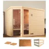 Sauna WEKA Turku Eck 2, beige (natur), ohne Ofen, (ohne Ofen), Saunen, ohne Ofen