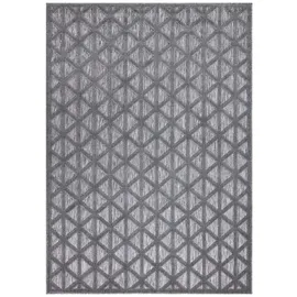Carpet City In-& Outdoorteppich Santorini 446, 3D-Effekt, Geo-Muster", grau Anthrazit B:240cm H:5mm L:340cm, Polypropylen, Teppiche, Teppich, Wetterfest - UV-beständig für Terrasse, Flur,